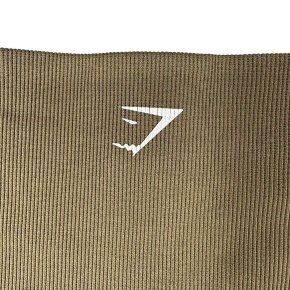 Gymshark Leggings Energy Seamless Army Green Active Wear Size M Cut Outs Hi Rise - Picture 8 of 9